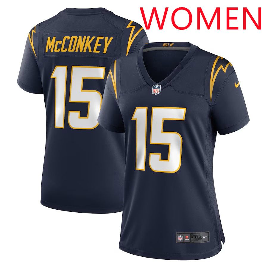 Women Los Angeles Chargers 15 Ladd McConkey 2025 Nike Navy Alternate Game NFL Jersey